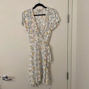 Loft Floral Print Wrap Dress